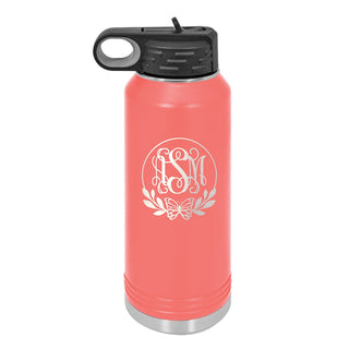 Water Bottle with Butterfly Design