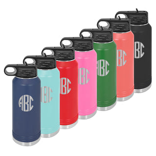 Water Bottle with Circle Initials