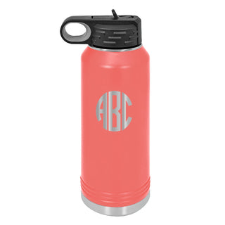 Water Bottle with Circle Initials