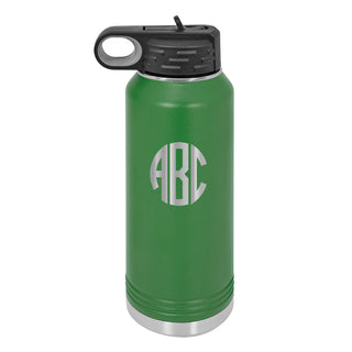 Water Bottle with Circle Initials