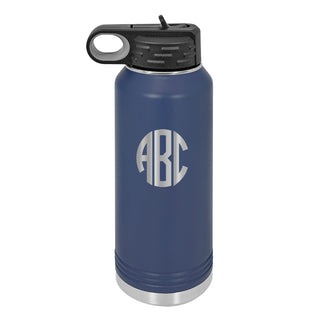 Water Bottle with Circle Initials