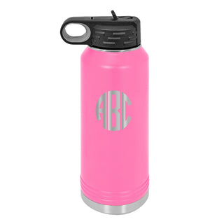 Water Bottle with Circle Initials