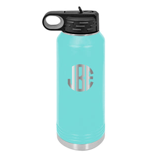 Water Bottle with Circle Initials