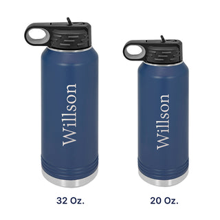 Water Bottle with Classic Text