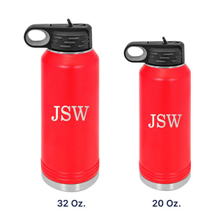 Water Bottle with Classic Male Initials
