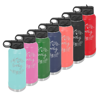 Water Bottle with Floral Design