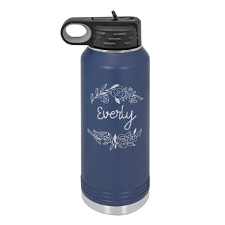 Water Bottle with Floral Design