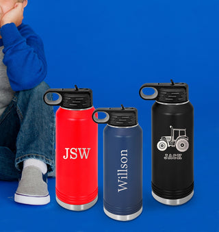 Water Bottle with Circle Initials