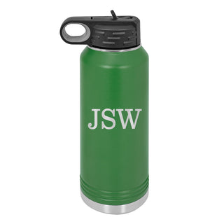 Water Bottle with Classic Male Initials