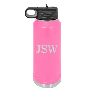 Water Bottle with Classic Male Initials