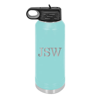 Water Bottle with Classic Male Initials