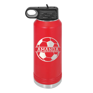 Water Bottle with Soccer Design