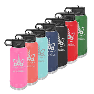 Water Bottle with Unicorn Design