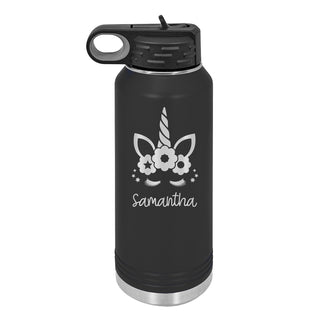 Water Bottle with Unicorn Design