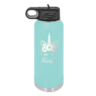 Water Bottle with Unicorn Design