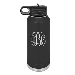Water Bottle with Vine Initials