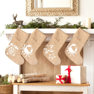 Crab Burlap Stocking 