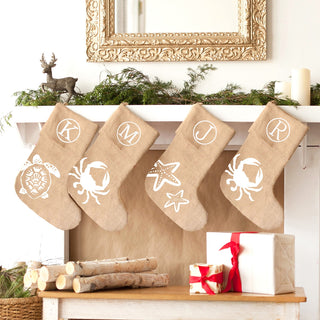 Crab Burlap Stocking 