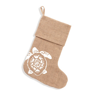 Turtle Burlap Stocking 