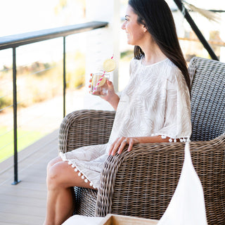 Coconut Palms Pom-Pom Cover Up