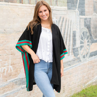 Black Designer Stripe Lindsey Top