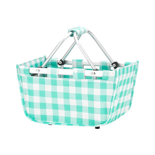 Mint Check Mini Market Tote 
