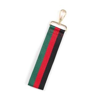 Black, Red, Green Stripe Wristlet Strap
