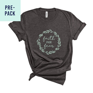 Dark Grey Faith Over Fear T-Shirt Pre Pack