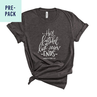 Dark Grey Love Never Ends T-Shirt Pre-Pack