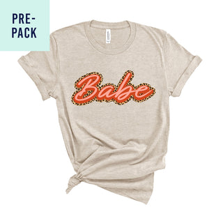 Heather Natural Leopard Babe T-Shirt Pre-Pack