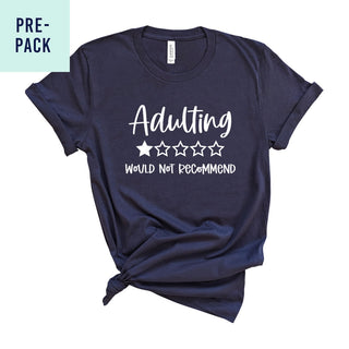 Heather Navy Adulting T-Shirt Pre-Pack