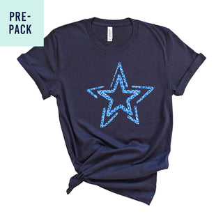 Heather Navy Cool Leopard Star T-Shirt Pre-Pack