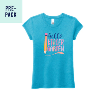 Kids' Aqua Hello Kindergarten T-Shirt Pre Pack