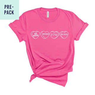 Hot Pink Heart Candies T-Shirt Pre-Pack