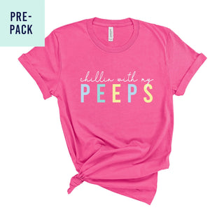 Hot Pink Chillin' With My Peeps T-Shirt Pre-Pack