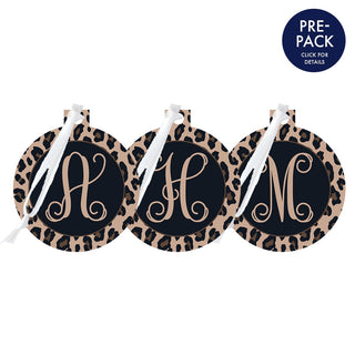Leopard Round Ornament Single Initial Pre-Pack