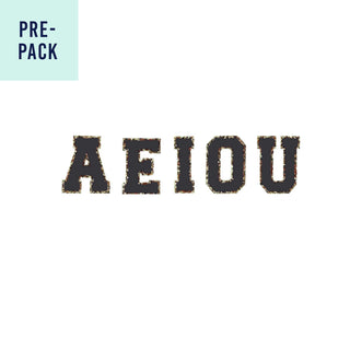 Black Vowel Varsity Letter Patches Pre Pack