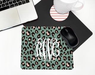 Personalized Green Leopard Desk Set