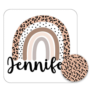 Personalized Leopard Rainbow Desk Set