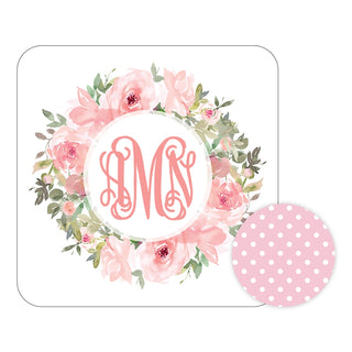 Personalized Pink Floral Desk Set