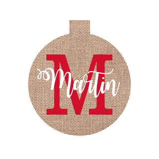 Burlap Name Ornament