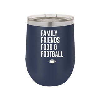 Navy Football, Family, Friends & Food 12oz Tumbler