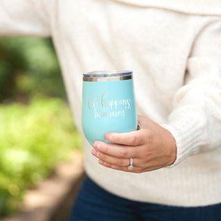 Life Happens Teal Tumbler