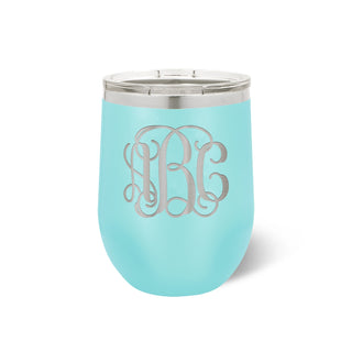Vine Monogram Teal 12oz Tumbler