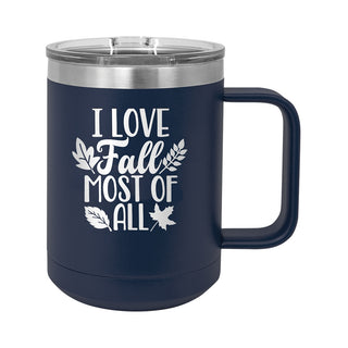 Love Fall Navy 15oz Insulated Coffee Mug
