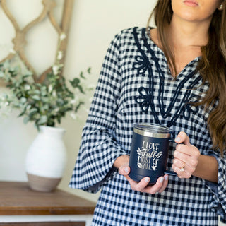 Love Fall Navy 15oz Insulated Coffee Mug