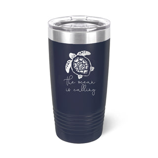 The Ocean is Calling Navy 20oz Insulated Tumbler