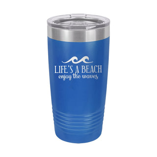 Life's a Beach Enjoy the Waves Royal Blue 20oz Insulated Tumbler