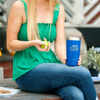 Life's a Beach Enjoy the Waves Royal Blue 20oz Insulated Tumbler