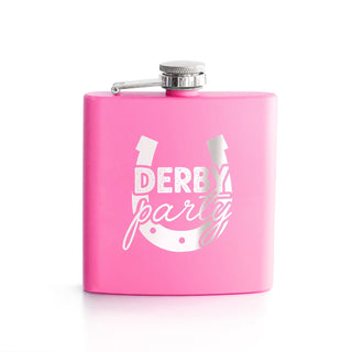 Derby Party Pink 6oz Insulated Flask